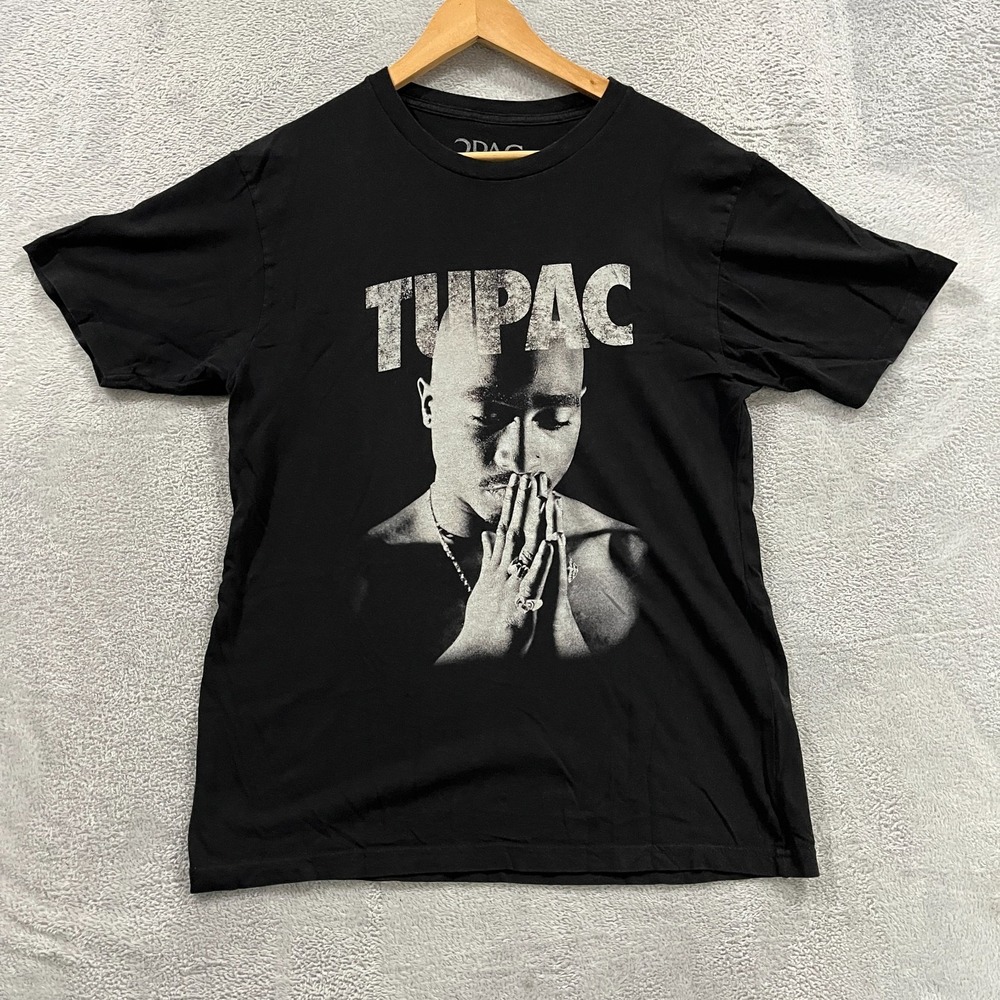Tupac 2PAC Prayer Black T-Shirt‎ Graphic Hip Hop Rap Shirt Mens Medium